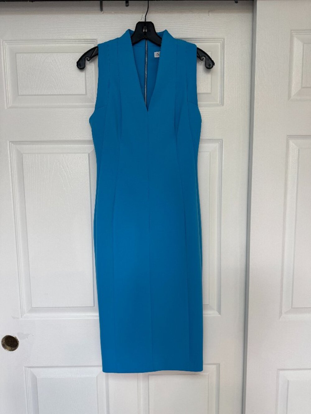 Calvin Klein Sleeveless Scuba Sheath Dress Blue Size 2 NWOT